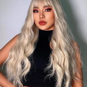 Perruque blonde longue ondulée