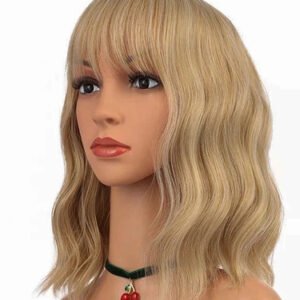 Perruque blonde ondulée