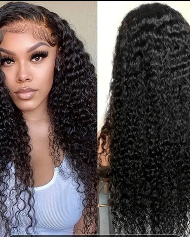 Perruque en cheveux bouclés