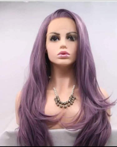 Perruque violette longue