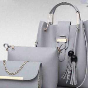 Sac à main en cuir gris