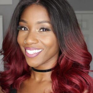 Ombre Perücke mit roten Locken