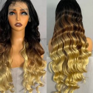 Perruque ondulée bicolore